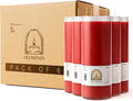 Bulk 6 Pack Red 7 Day Candles in Glass Jar – Paraffin Wax, Clean Burning Unscented | Large & Tall Devotional Prayer Pillar Candles for Home, Memorial, Spells, Long Lasting