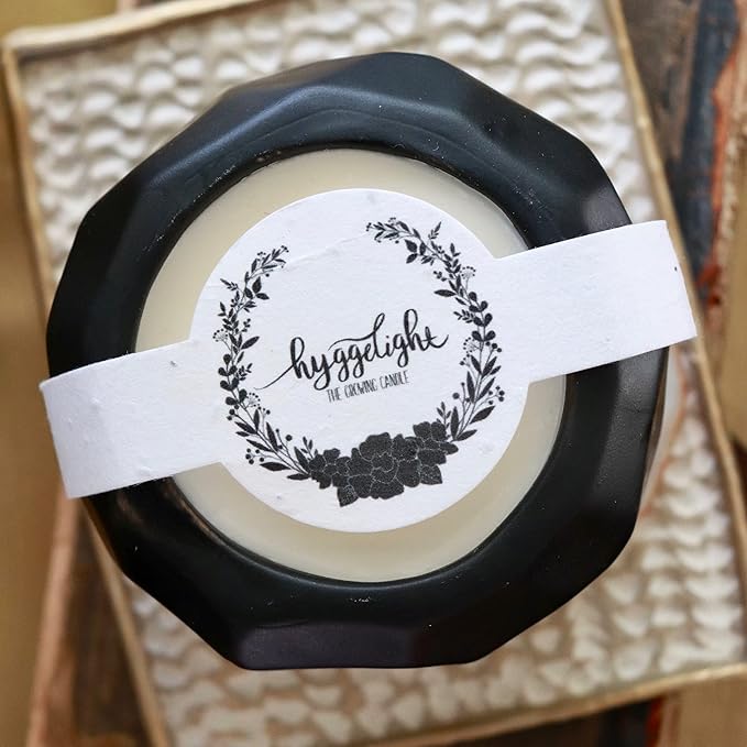 Hyggelight - The Growing Candle, Sandalwood & Vanilla Scented, 13oz Ceramic Pot, Aromatherapy Candles for Home, 100% Soy, Emma