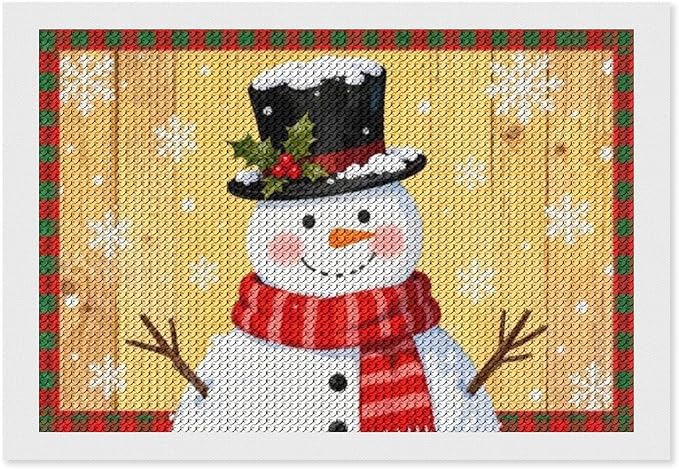 AIVKIEJK Diamond Painting Kits for Adults - Festive Snowman Red Scarf Painting DIY 5D Full Drill Diamond Dots Paintings with Diamonds Gem Art and Crafts Home Decor 8"x12"