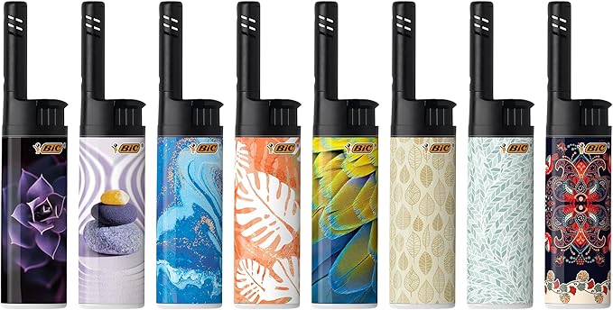 BIC EZ Reach Candle Lighter, The Ultimate Lighters for Candles with Wand, Assorted Home Decor Designs, 3 Count Pack of Long Lighters