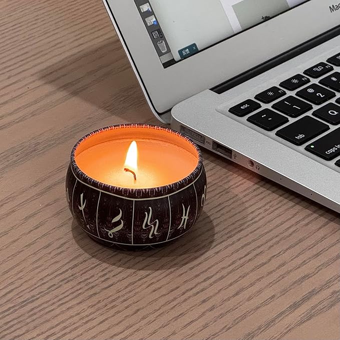 24 pcs 12 Constellation Patterns Candle Tins for Candle Making Empty Candle Jars with Lids