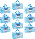 VENO 10 Pack Pack Heavy Duty Moving Bags, Clothes and Comforter Storage Bags with Clear Window, College Dorm Essentials Packing Supplies, Foldable Boxes Alternative (Spring Breeze, 10 Pack)