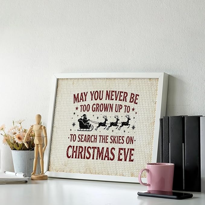 Diamond Painting Kits for Adults - Christmas May You Never Grow Too Big to Search The Sky On Christmas Eve Painting DIY 5D Full Drill Diamond Dots Paintings with Diamonds Gem Art And Crafts Home Decor