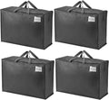 VENO 4 Pack Heavy Duty Moving Bags, Storage Bags, Packing Supplies, Top Zipper, Storage Totes for Camping, Clothes, Bedding, Comforters, Pillows (27 Gallon Dark Gray, 4 Pack)