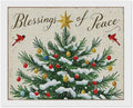 Diamond Painting Kits for Adults - Christmas Snowy Pine & Inspirational Blessings of Peace Painting DIY 5D Full Drill Diamond Dots Paintings with Diamonds Gem Art And Crafts Home Decor 16"x20"