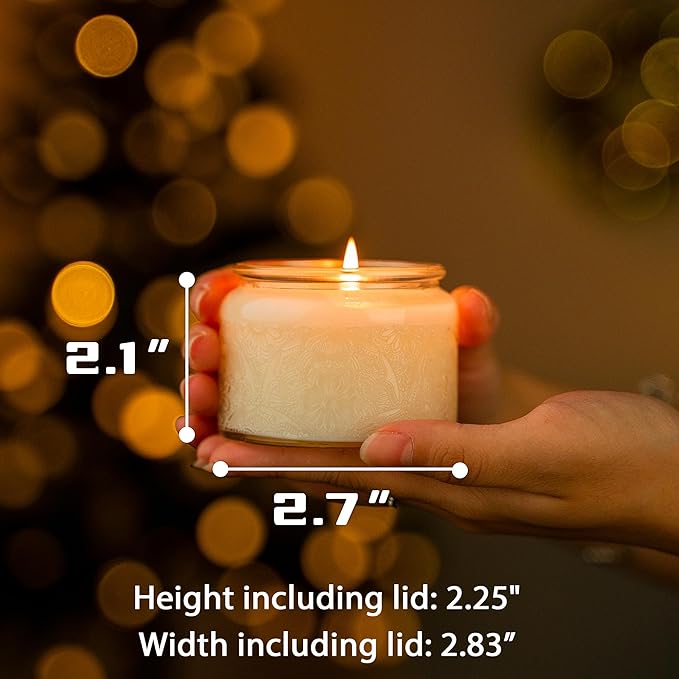 18-Pack 4oz Embossed Glass Candle Container with Bamboo Lids and Labels, Clear Candle Jars for Making Candles, Mandala Design