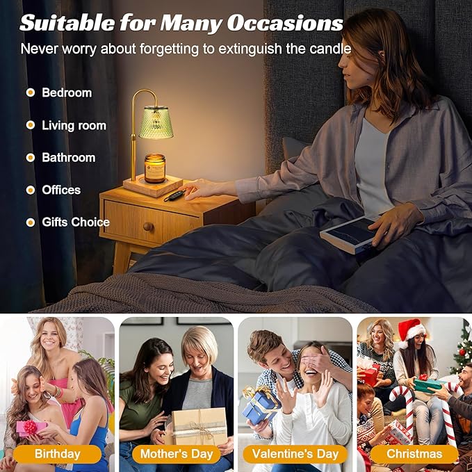 TantaScent Electric Candle Warmer Lamp in Vintage Birdcage Design with Timer – Scented Jar Candle Melter for Home Decor, Housewarming, Birthday, and Christmas (Includes 2 Bulbs) (Light Green)