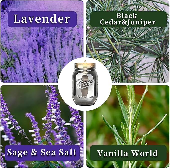 Scented Candle Smoke Gray Sands Scented, Classic 22oz Large Jar Single Wick Candle, Over 110 Hours of Burn Time, Perfect for Creating Relaxing Atmosphere (Lavender)