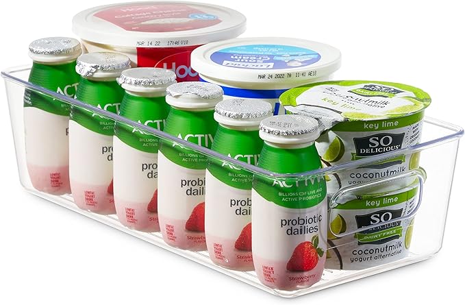 Set Of 8 Refrigerator Pantry Organizer Bins - Clear Food Storage Baskets for Kitchen, Countertops, Cabinets, Fridge, Freezer, Bedrooms, Bathrooms - Plastic Household Storage Containers