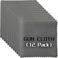 12 Pack Microfiber Gun Cleaning Cloth, 12"x12" Lint Free Gun Cleaning Rags, Reusable Microsuede Cleaning/Polishing Wipes Towels for Firearms, Knives and Scopes (Gray)