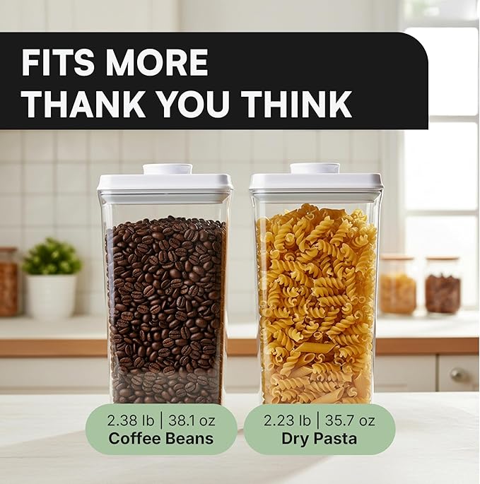 Bop Top Airtight Food Storage Containers with Lid 13.5 Cups / 108 oz | Kitchen Canister Sets | Air Tight Pantry Container | Pop Top Dry Food Storage Containers for Snacks, Sugar, Flour, Baking, Pasta