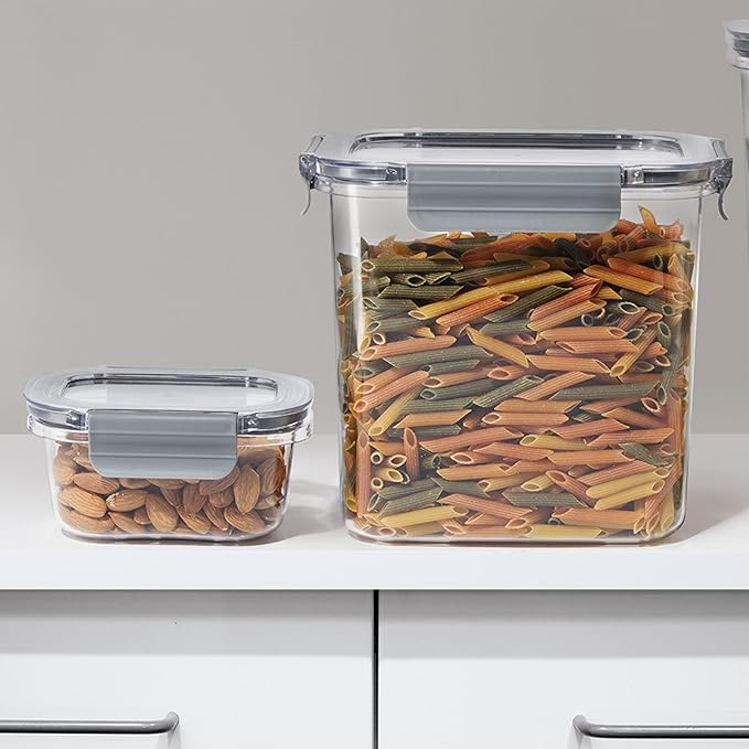 Oggi Clarity Leak-Proof Airtight Food Storage Containers - Set of 2, Ultra clear, BPA free, Sealable Container with Lid, Ideal Kitchen Organization, Perfect Meal Prep Containers. 12oz/350ml