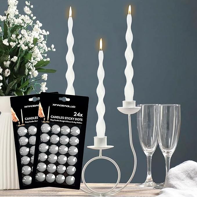 Candle Sticky Dots-White Candle Accessories- 48 Dots
