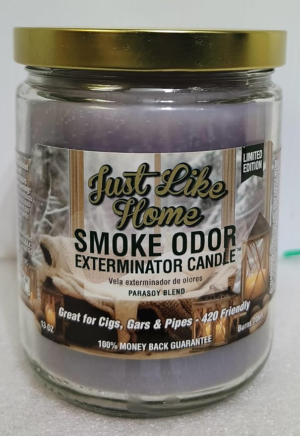Smoke Odor Exterminator 13oz Jar Candle, Just Like Home 2 Pack.
