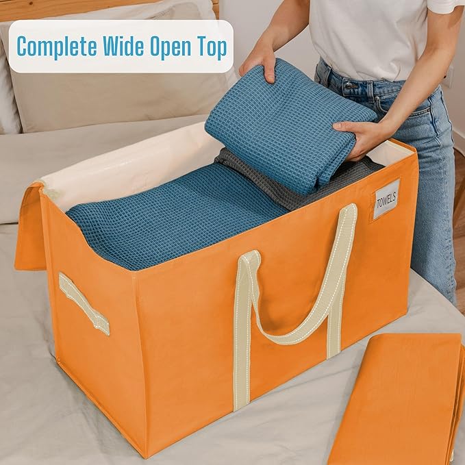 VENO 8 Pack Heavy Duty Moving Bags, Extra Large Storage Bags with Reinforced Handles & Strong Zippers, Foldable & Reusable Moving Box Alternative for Clothes & Dorm Storage