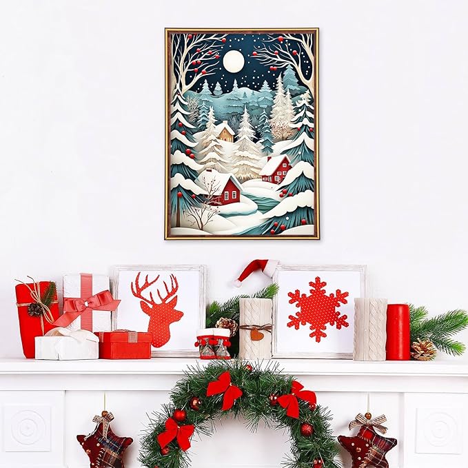 MEIYUDA Christmas Diamond Painting Kits for Adults, 5D Abstract Christmas Tree Diamond Art Kits for Beginners, DIY Gem Art Crystal Painting for Home Wall Decor and Present 12x16inch