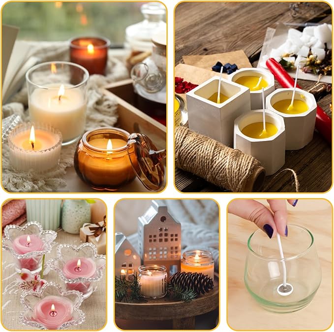 ZNBSIXP 400PCS Candle Wick Stickers, Premium Heat Resistant Double-Sided Foam Adhesive Dots - Strong Wick Stickers for Candle Making Kit, Adheres Steady in Hot Wax