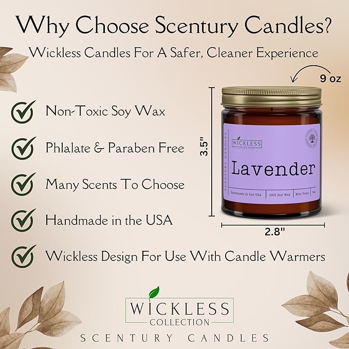 Wickless Apple Scented Candles for Candle Warmer Lamp, Many Scents to Choose, 100% Non-Toxic Soy Wax, Candle Melts for Warming Plate, Handmade in The USA (Apple Maple Bourbon)