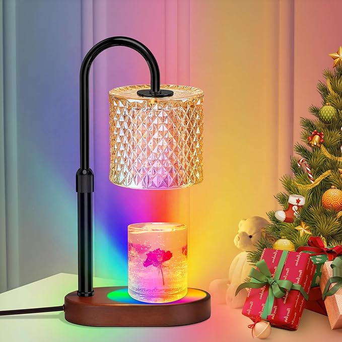 ZENLEA Candle Warmer Lamp with Timer, Dimmer Candle Lamp with RGB Light, Height Adjustable, Ideal Home Decor and Housewarming Gift for Mom, Women