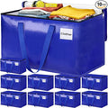 Moving Bags, Storage Bags with Sturdy Handles and Heavy Duty Zippers, Storage Totes for Space Saving, Moving & Storage, Collapsible Moving Supplies(100L, 10-Pack, Blue)