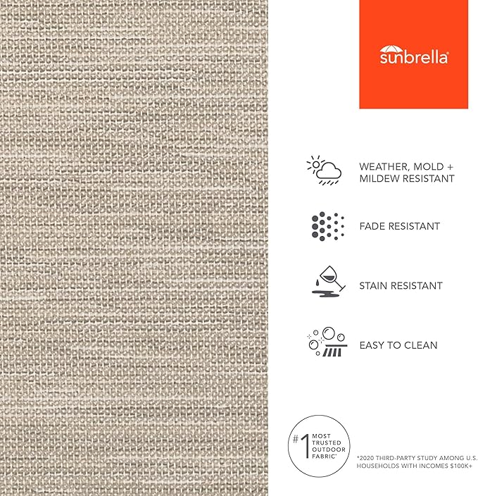 Sunbrella Outdoor Fabric by The Yard | Charmer Limestone (Textured) | Official Sunbrella Seller | Indoor or Outdoor Upholstery Fabric for Chairs, Cushions, Drapery, Pillows, Furniture