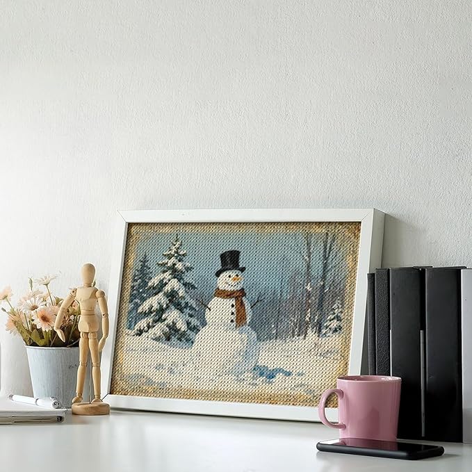 AIVKIEJK Diamond Painting Kits for Adults - Christmas Snowman Painting DIY 5D Full Drill Diamond Dots Paintings with Diamonds Gem Art and Crafts Home Decor 8"x12"