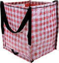DURASACK Heavy Duty Storage Tote Bag 22-Gallon Rugged Woven Polypropylene Moving Bag, Reusable Self-Standing Design, Holds up to 500 Pounds, Single, Gingham Red