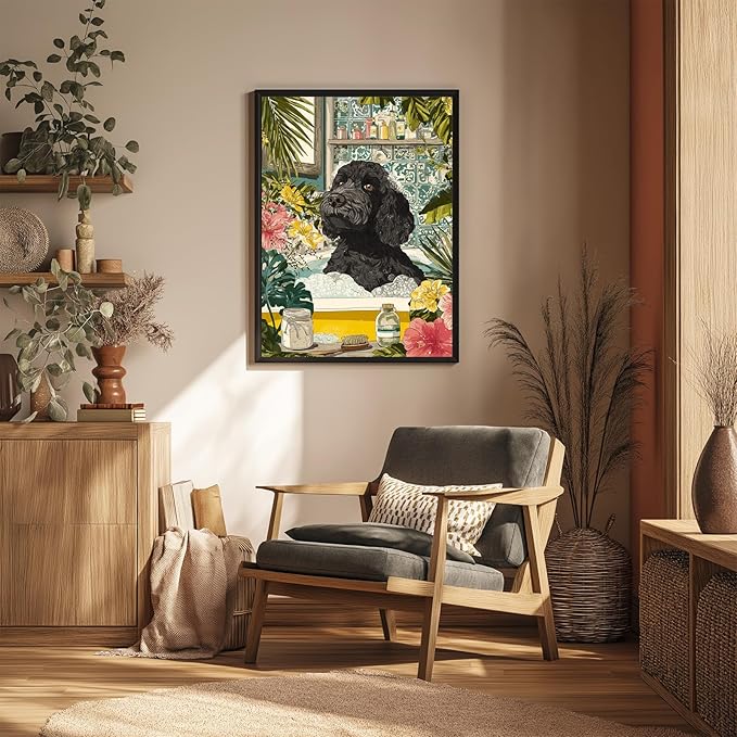 Reivworl Dog Diamond Art Kits for Adults, Dog Diamond Painting Kits, 5D Gem Art Kit for Gifts and Home Interior Decor 12x16 Inch