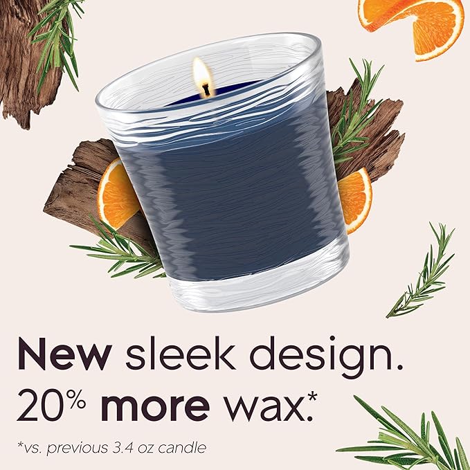 Glade 1-Wick Scented Candle Jar, Smooth Bourbon & Oak, Air Freshener Infused with Essential Oils, 4.08 Oz, 2 Count