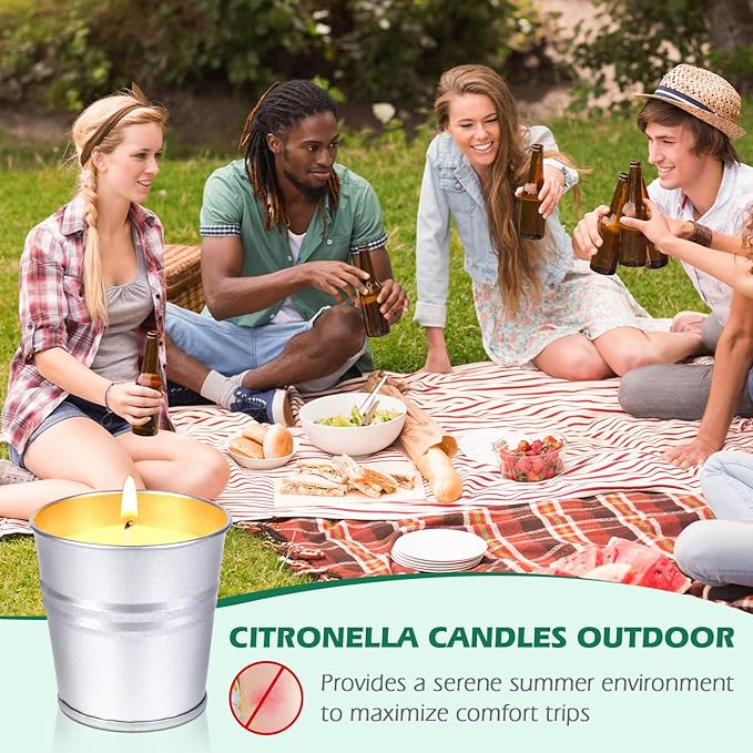 Citronella Candles Outdoor Indoor, 12 Pack Citronella Candles for Patio, Summer Outdoor Candle Bulk for Home Garden Yard Camping Outside Decorative, 2.2oz Small Candle Set