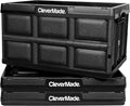 CleverMade Collapsible Storage Bins 62L (3-Pack) – Heavy Duty Collapsible Plastic Storage Bins, Large Stackable Folding Storage Bins for Garage, Car, Grocery & Home Organization - Obsidian