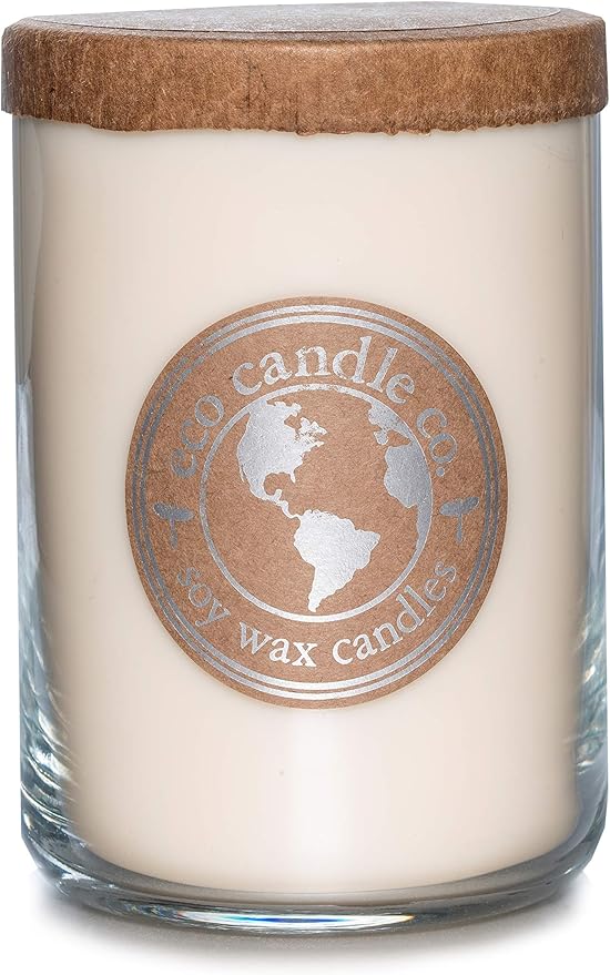 ECO CANDLE CO. Recycled Candle, Snowflakes, 26 oz. - Scents of Winter, Flowers, & Mint - 100% Soy Wax, No Lead, Kraft Paper Label & Lid, Hand Poured, Phthalate Free, Made from Midwest Grown Soybeans