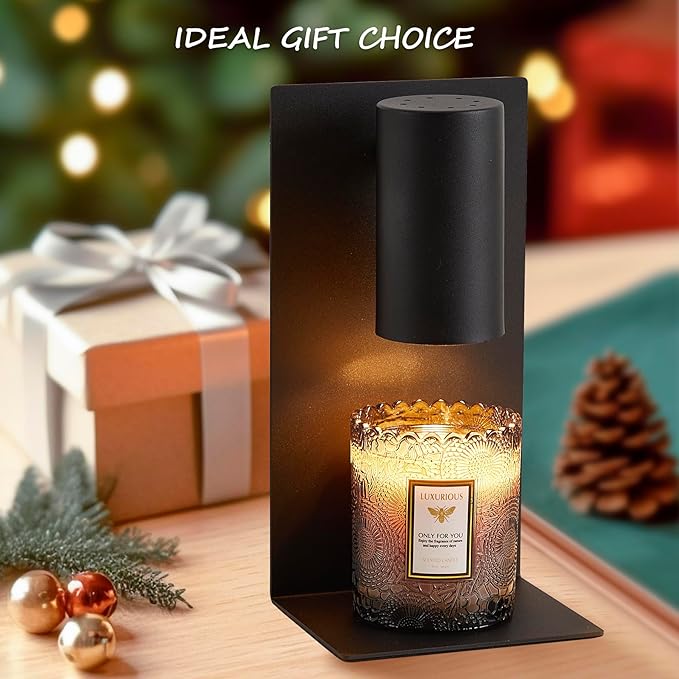 Black L-Shape Candle Warmer Lamp with Timer Dimmable, New Home Decor for Bedroom, Office, Modern Living Room, Christmas Birthday New Year Gift for Women Man