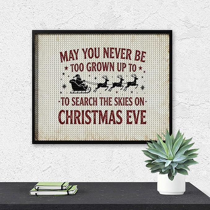 Diamond Painting Kits for Adults - Christmas May You Never Grow Too Big to Search The Sky On Christmas Eve Painting DIY 5D Full Drill Diamond Dots Paintings with Diamonds Gem Art And Crafts Home Decor