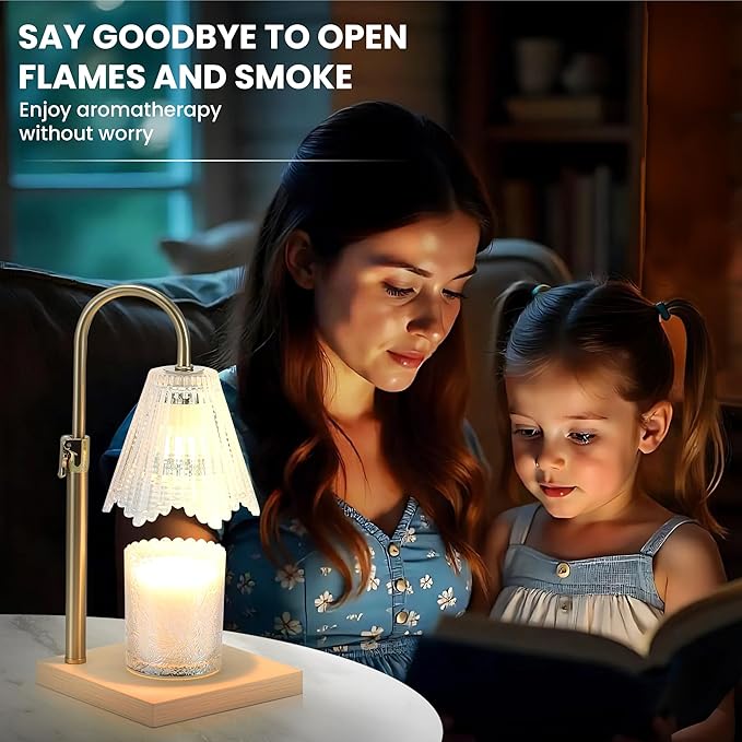 Candle Warmer Lamp with Timer - 6.3'' Dimmable Candle Lamp Warmer, Christmas Birthday Gift for Women & House Warming with Flameless Fragrance, Room Decor Gold Lamp for Mom Gifts