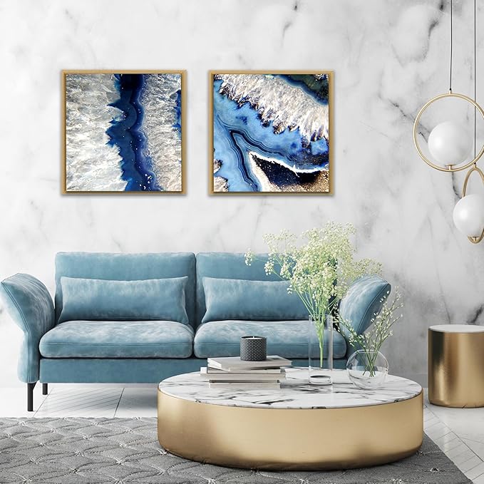 Pixy Canvas Floater Frame 37x37 for 3/4 (0.75) inch Deep Canvas Paintings/Canvas Prints/Wood Canvas Panels/Wall Art/Wall Decor/Home Decor/Artwork (Brass Gold, 37 x 37 inch, Square)
