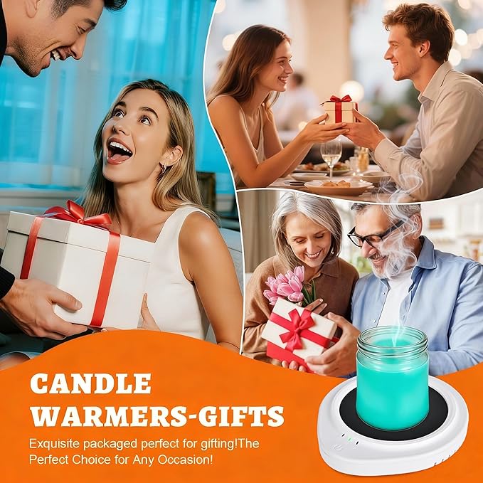 Candle Warmer with Timer, Coffee Mug Warmers for Large Jar,Safely Releases Scents Without a Flame, Melt The Candle Quickly, Enjoy Your Warm Coffee Tea. Gifts for Festival Birthday Women Men Mom Dad