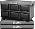 CleverMade Collapsible Storage Bins 46L (3-Pack) – Heavy Duty Collapsible Plastic Storage Bins, Stackable Folding Storage Bins for Car, Garage, Home Organization - Foldable Bins, Stone