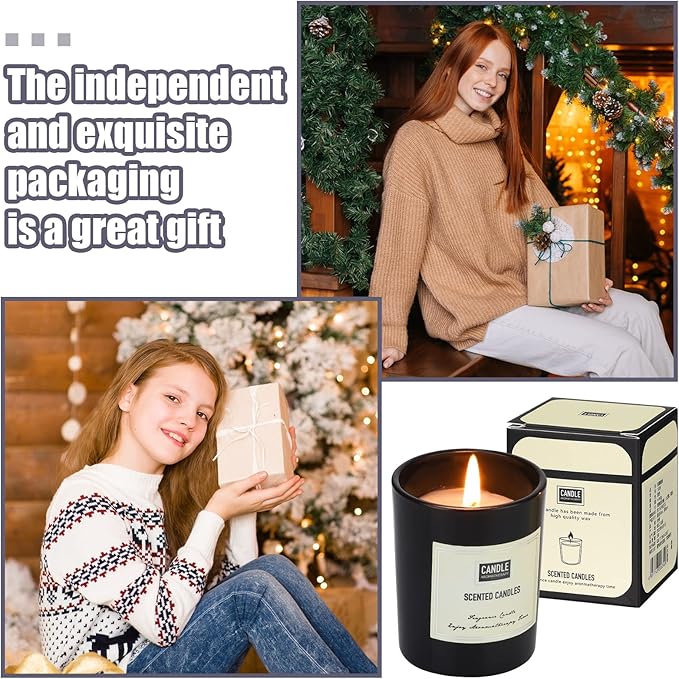 MTLEE 24 Pcs Candles for Home Scented Aromatherapy Jar Candle Gift for Women Bulk 8 Long Lasting Aromatherapy Jar Soy Wax Candle Gift for Christmas Birthday Employee(Elegant Style,Fresh Scent)
