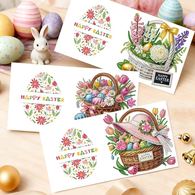 DoxQcs 5D Diamond Art Painting Greeting Cards Kit, DIY Cards for Blessings Congratulations Gifts, Greeting Card Set for Birthday Thanksgiving Day Christmas Halloween-2PCS-3