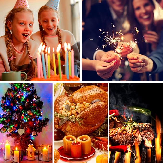 Electric Candle Lighter Plasma Arc Lighters with USB Rechargeable Battery Windproof & Flameless Retractable Head (Obsidian Black)