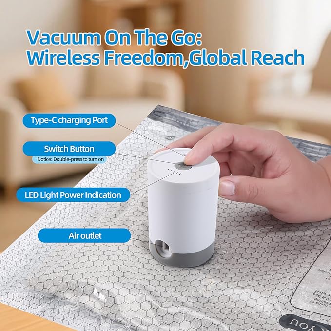 9 Packs Jumbo Vacuum Storage Bags With Vacuum Pump Extra Large Compression Bags for Clothes Bedding, Space Saver for House Moving & Home Organization, Travel Luggage Organizers