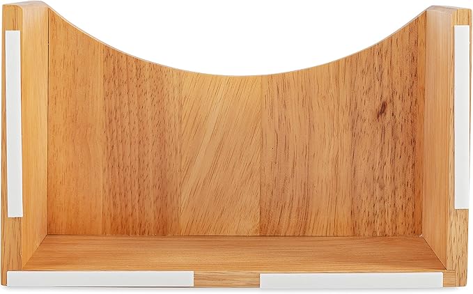 Camco Oak Accents Wall Organizer- Mountable Organizer Stores Tablets, Magazines, Books, Headphones and More, Easy Set Up - Oak Wood Finish (43483)