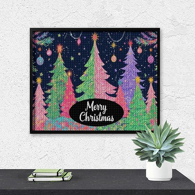 AIVKIEJK Diamond Painting Kits for Adults - Colorful Christmas Tree Painting DIY 5D Full Drill Diamond Dots Paintings with Diamonds Gem Art and Crafts Home Decor 16"x20"
