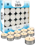 Hyoola Tea Lights Candles - 100 Bulk Candles Pack - Natural Palm Oil Tea Light - European Quality White Unscented Tealight Candles - 4 Hour Burn Time