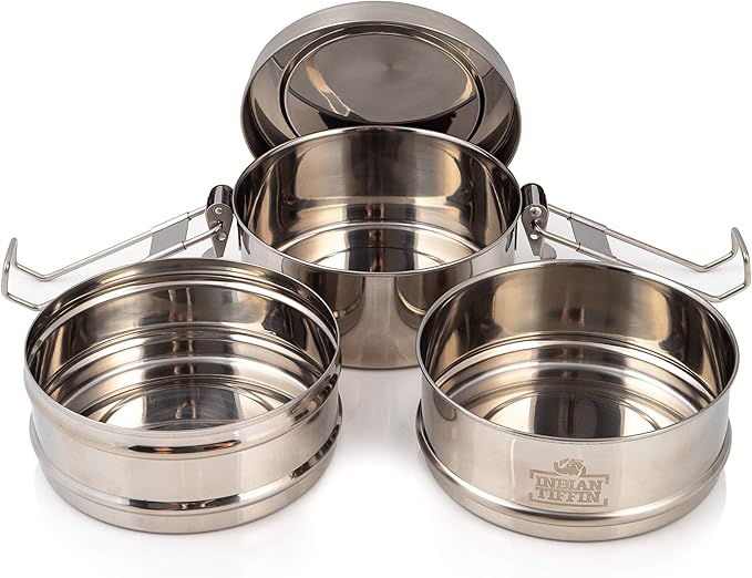 Indian-Tiffin 3 Tier Stainless Steel Small Tiffin Lunch Box