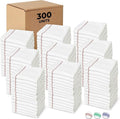 Bulk Economy Wholesale Kitchen Dish Towels (300 Towels) - 100% Cotton Herringbone - Commercial Grade - Bleach Resistant - Restaurant Bar Mops - 24 oz/dz - White with Red Stripes