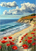 Genius maker Beach Diamond Painting Kits for Adults, Landscapes 5D Diamond Art Kits for Beginners DIY Full Drill Diamonds Painting Pictures, Diamond Gem Art Painting Crafts Home Wall Decor 12x16inch