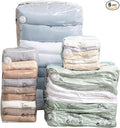 Vacuum Storage Bags for Clothing - NeatNest 6 Pack Cube Bags, 3 Medium + 3 Large, Box-Shaped Space Saver Bags with Vacuum or Hand Press, Durable PE+PA Material for Comforters, Clothes, Pillows