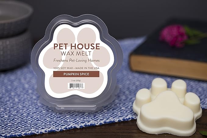 One Fur All Pet House Scented Wax Melts for Warmer - Long-Lasting Pet Friendly Plant Based Soy Wax Melts - Pumpkin Spice Pack of 4